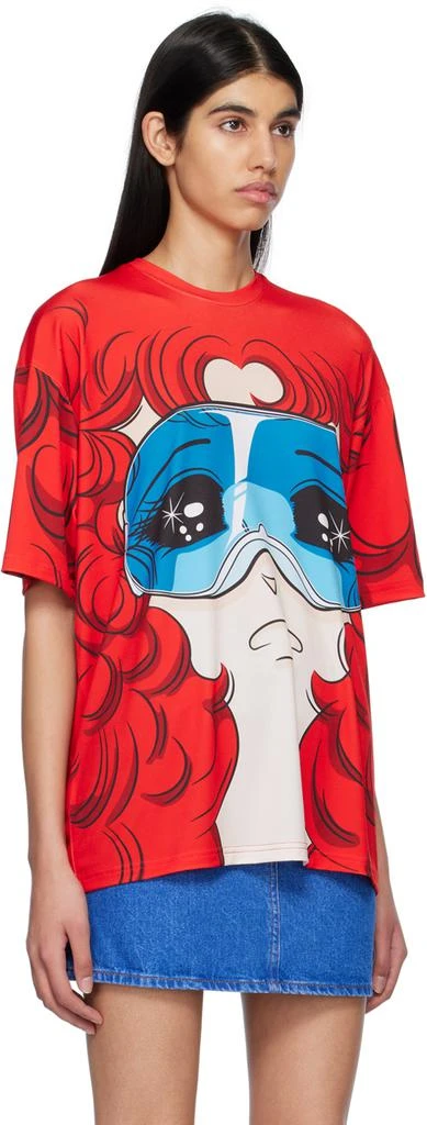商品pushBUTTON|SSENSE 独家发售红色 Goggles Girl T 恤,价格¥975,第2张图片详细描述