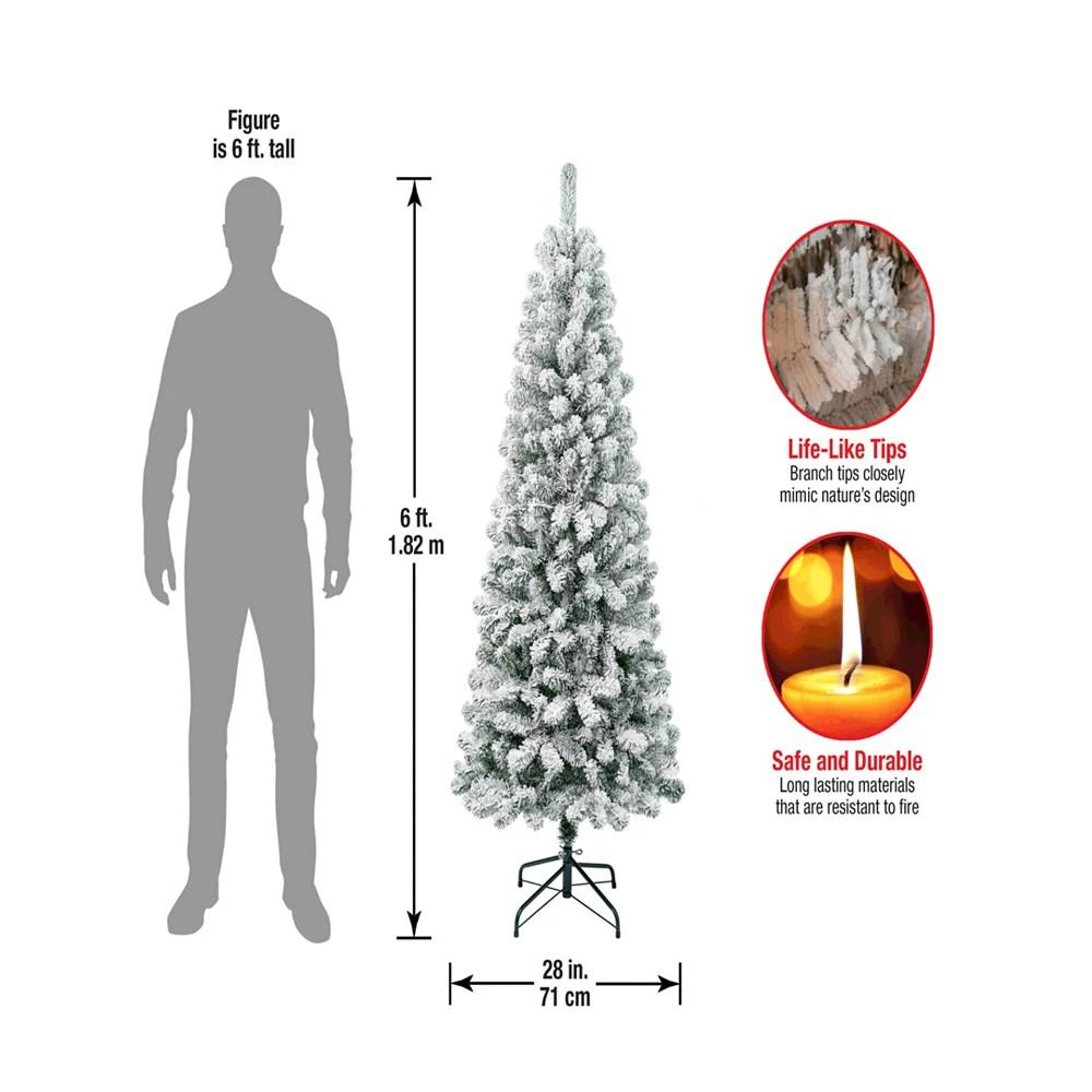 商品National Tree Company|First Traditions 6' Acacia Medium Flocked Tree,价格¥916,第4张图片详细描述