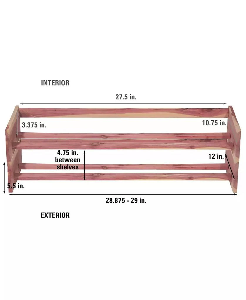商品Household Essentials|Cedar Stackable Shoe Rack, Set of 2,价格¥491,第2张图片详细描述