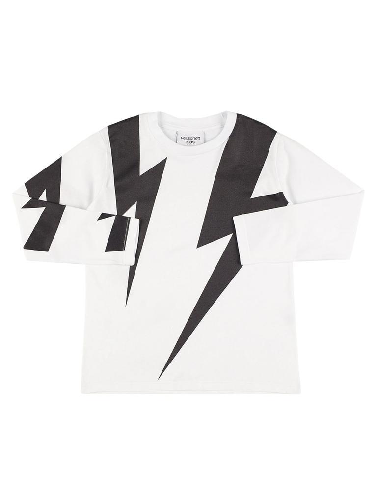 商品Neil Barrett|Thunder Print Cotton Jersey T-shirt,价格¥589,第1张图片