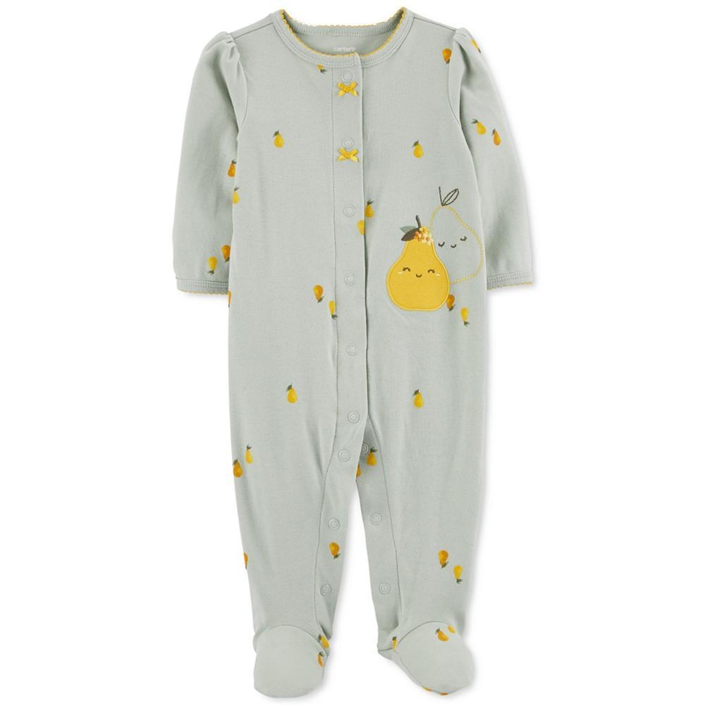 商品Carter's|Baby Girls Pear Snap-Up Cotton Coverall,价格¥65,第1张图片