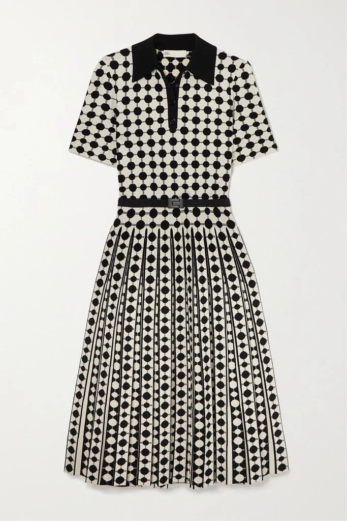 商品Tory Burch|配腰带褶裥提花针织连衣裙,价格¥6615,第1张图片