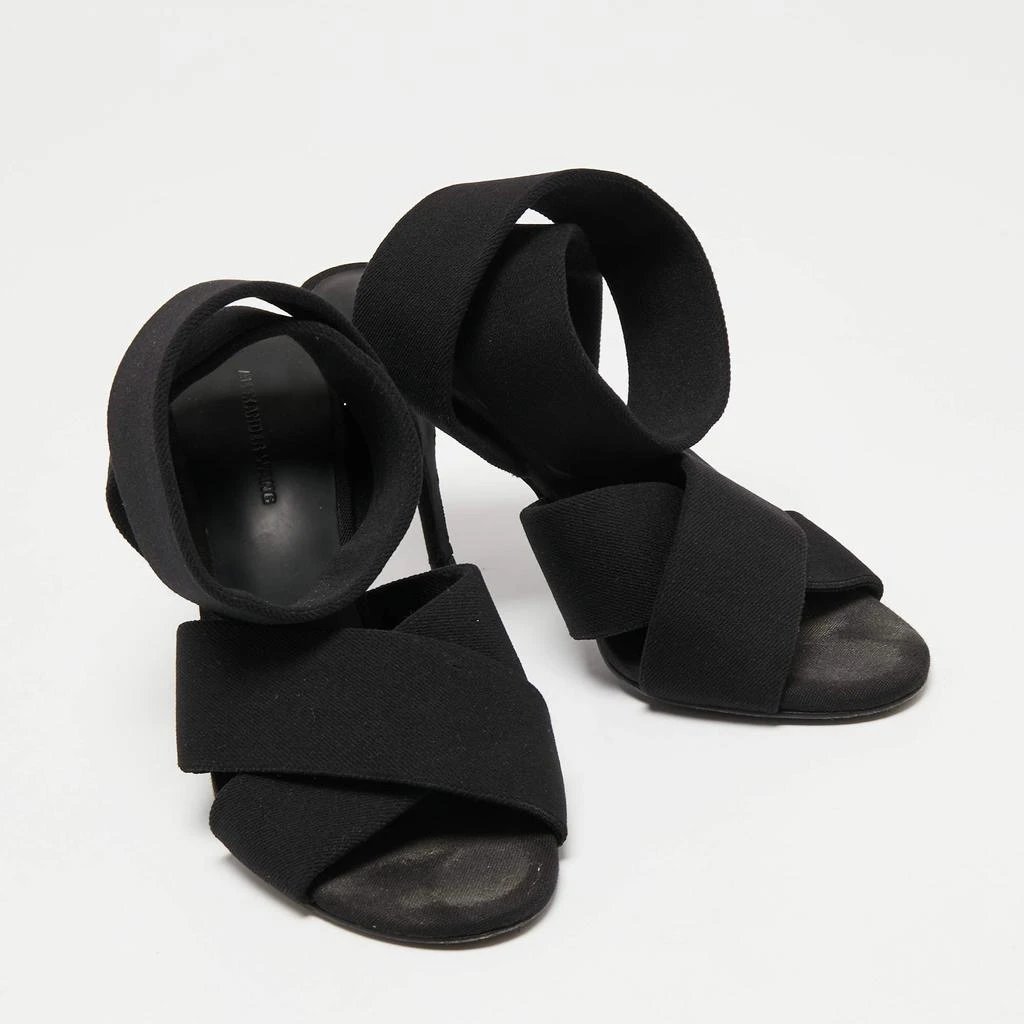 商品[二手商品] Alexander Wang|Alexander Wang Black Canvas Ankle Wrap Sandals Size 36,价格¥1018,第4张图片详细描述