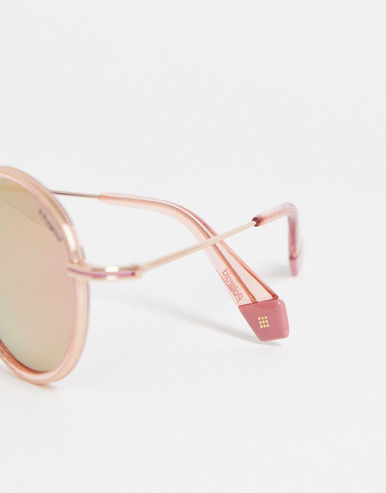 Polaroid round sunglasses in pink商品第2张图片规格展示
