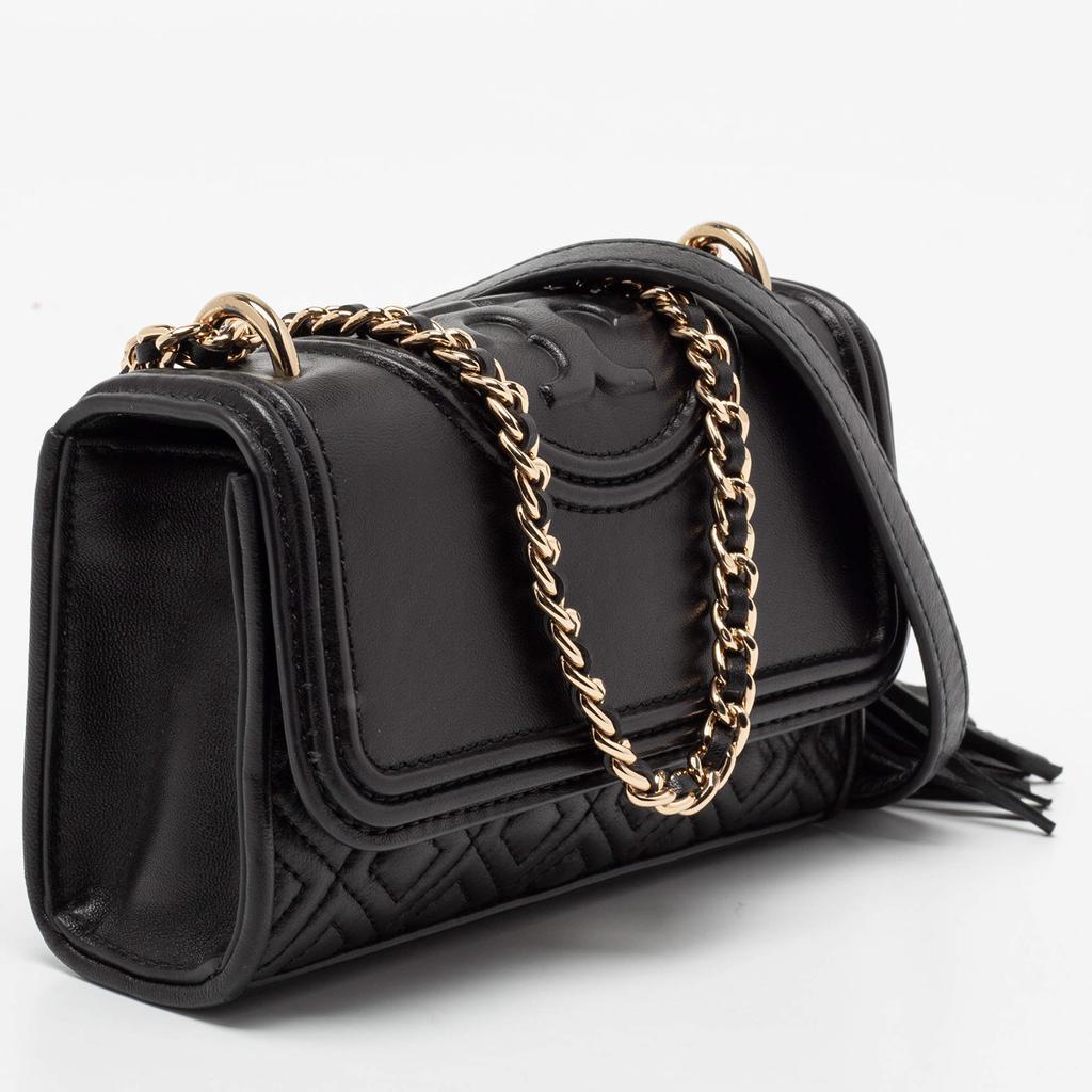 商品[二手商品] Tory Burch|Tory Burch Black Quilted Leather Fleming Convertible Shoulder Bag,价格¥2382,第5张图片详细描述