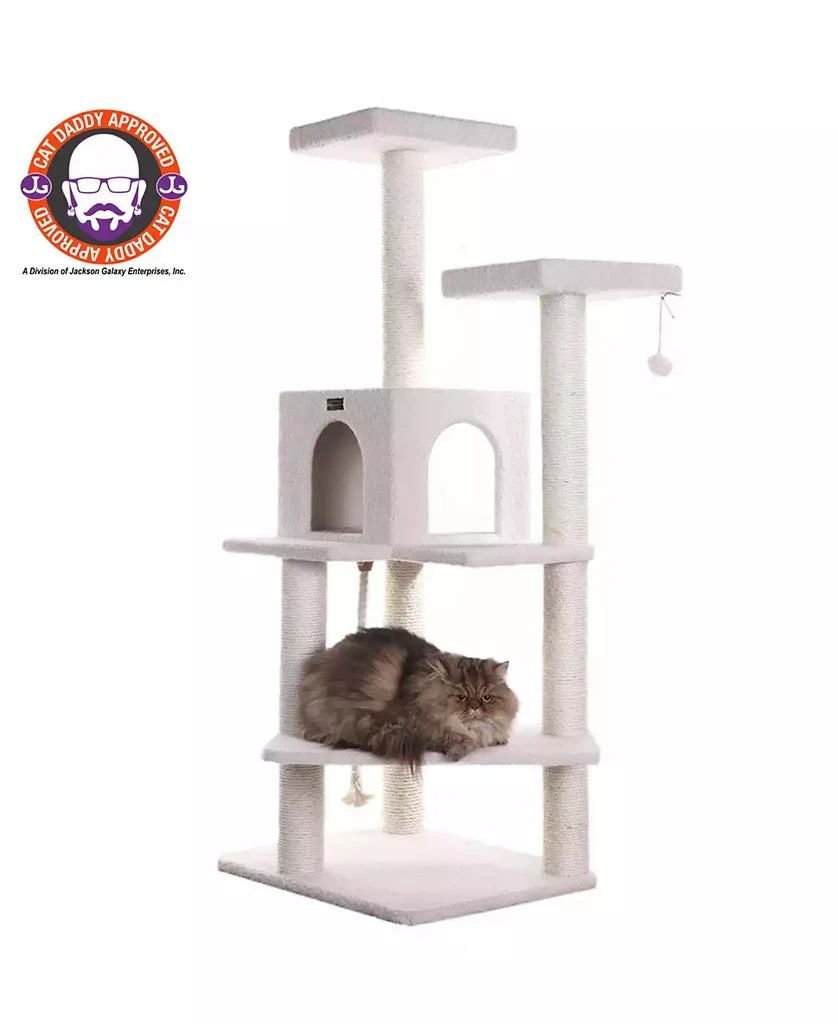 商品Macy's|57" High Real Wood Cat Tree, Fleece Covered Cat Climber,价格¥1642,第5张图片详细描述
