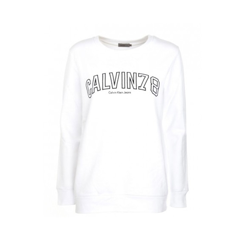 Calvin Klein 卡尔文 克莱恩 女士白色印花棉质卫衣 J20J206857-112商品第1张图片规格展示
