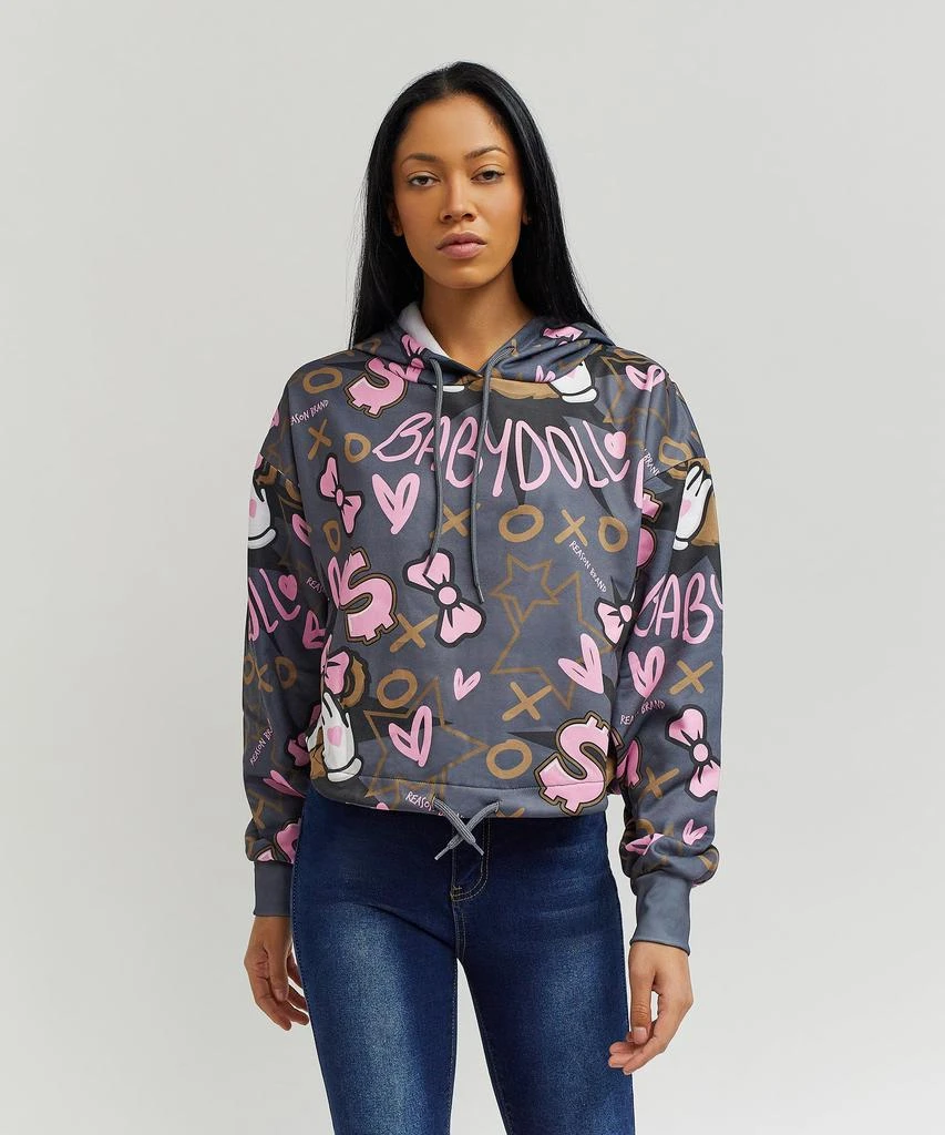 商品Reason Clothing|Womens Babydoll Crop Hoodie,价格¥97,第1张图片