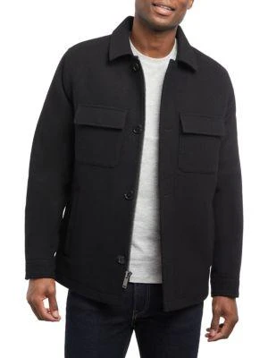 商品Michael Kors|Solid Wool Blend Regular Fit Shirt Jacket,价格¥516,第3张图片详细描述