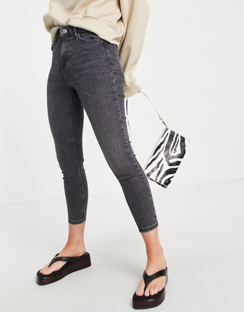 Topshop Petite Jamie jeans in washed black商品第4张图片规格展示