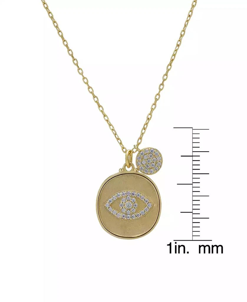 商品Macy's|14K Gold Plated Cubic Zirconia Evil Eye Disk Pendant Necklace,价格¥146,第2张图片详细描述