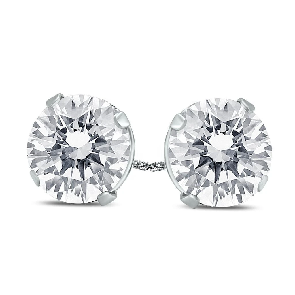 商品SSELECTS|Signature Quality 1 Carat Tw Round Solitaire Earrings In 14K White Gold G-H Color, Si1-Si2 Clarity,价格¥15520,第1张图片