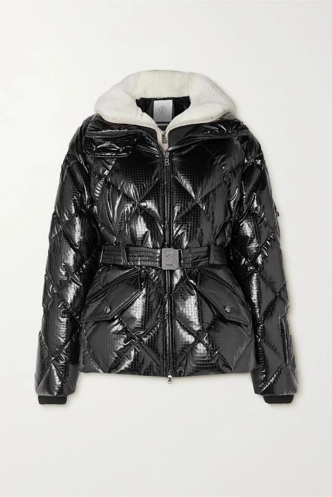 商品Bogner|Amara-ld 带腰带绗缝亮面格子布羽绒滑雪外套  - FR36,价格¥9240,第1张图片