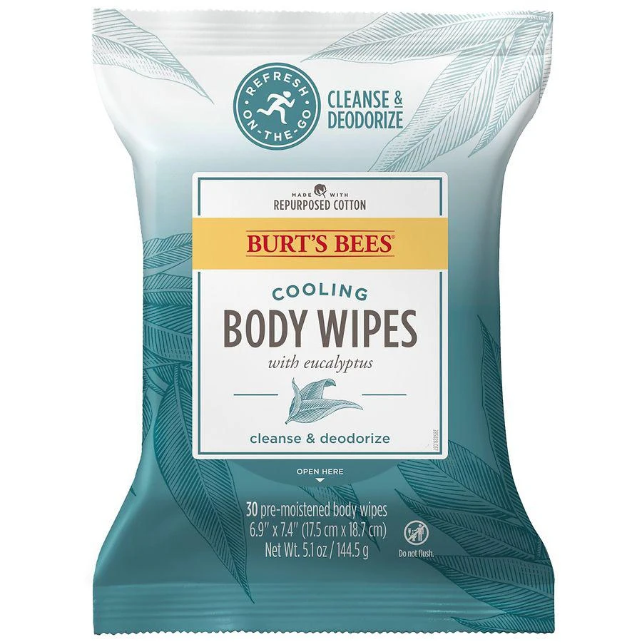 商品Burt's Bees|Cooling Body Wipes Eucalyptus,价格¥36,第1张图片