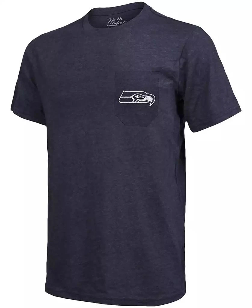 商品Majestic|Seattle Seahawks Tri-Blend Pocket T-shirt - College Navy,价格¥373,第3张图片详细描述