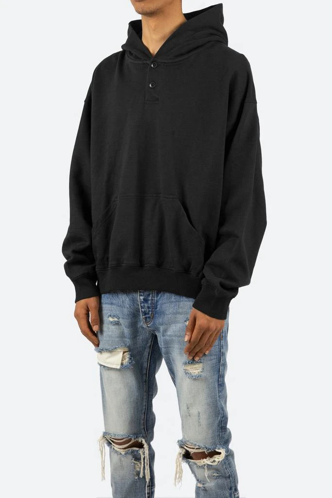 商品MNML|Essential Henley Hoodie - Black连帽衫,价格¥205,第2张图片详细描述