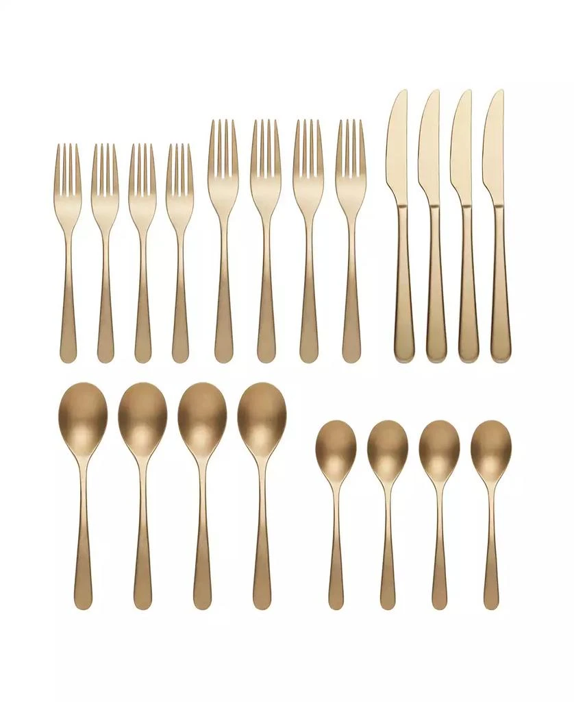 商品Oneida|Kenbrook Champagne Tumbled 20 Piece Everyday Flatware Set, Service For 4,价格¥748,第1张图片
