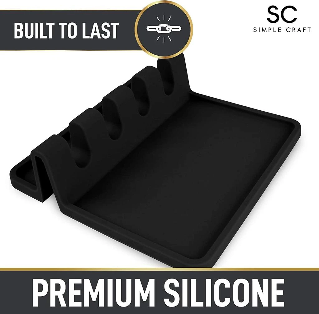 商品Zulay Kitchen|Silicone Utensil Spoon Rest with Drip Pad for Multiple Utensils,价格¥151,第2张图片详细描述