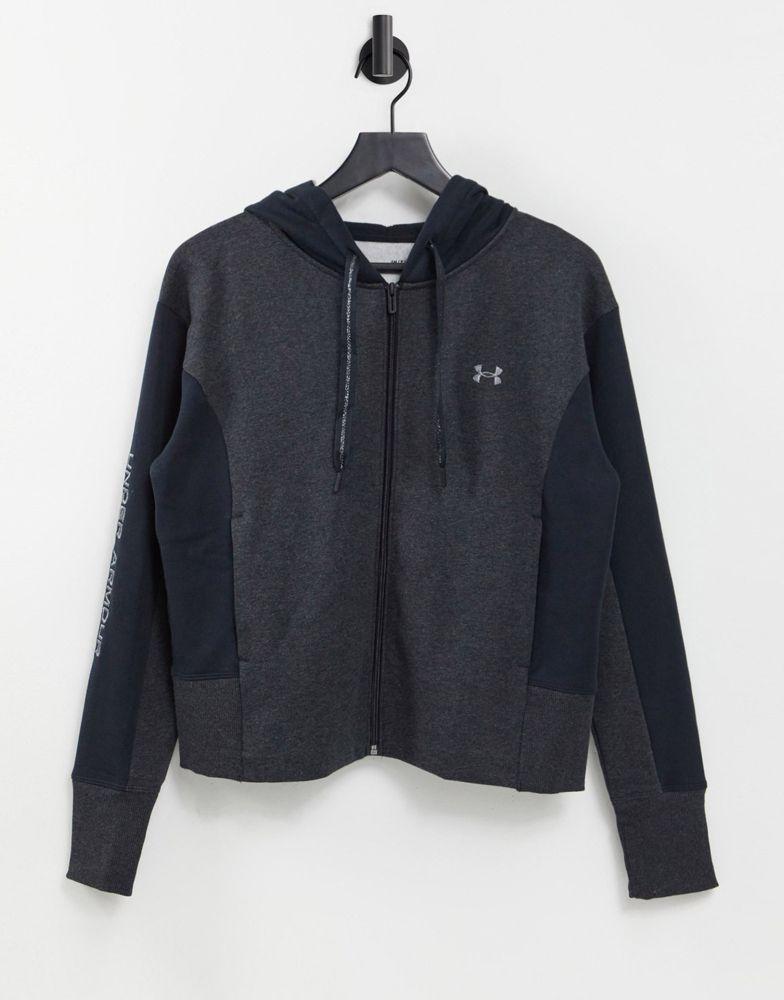 商品Under Armour|Under Armour Training Rival fleece zip hoodie in black,价格¥278,第1张图片