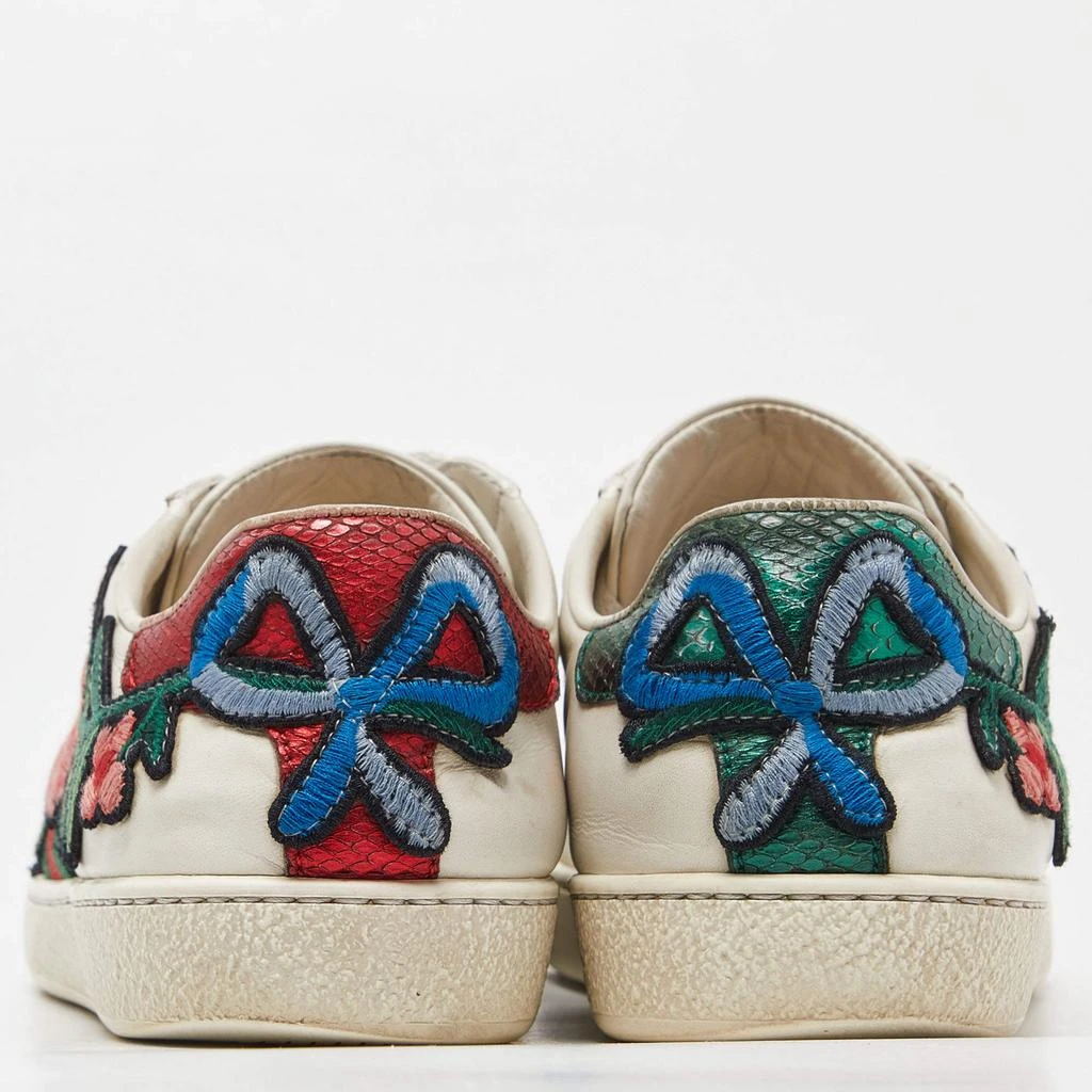 商品[二手商品] Gucci|Gucci White Leather Floral Embroidered Ace Sneakers Size 35,价格¥1671,第5张图片详细描述