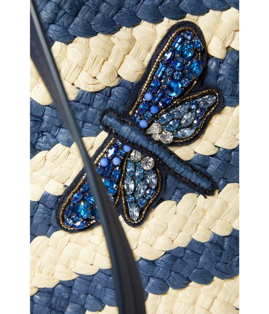 商品Kate Spade|Shore Thing Dragonfly Embellished Striped Straw Large Tote,价格¥2776,第4张图片详细描述