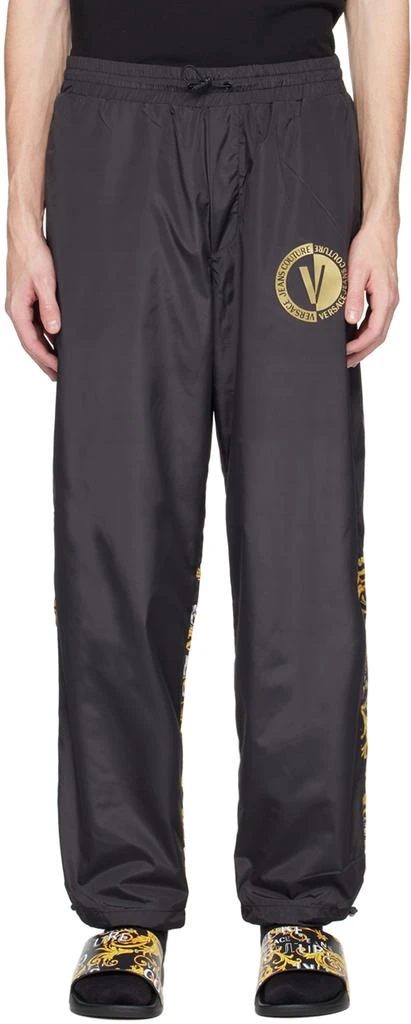 商品Versace|Black Bonded Trousers,价格¥1011,第1张图片