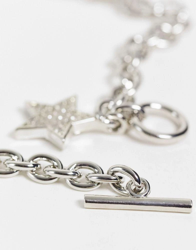 商品Reclaimed Vintage|Reclaimed Vintage inspired unisex Y2K necklace with star in silver,价格¥146,第2张图片详细描述