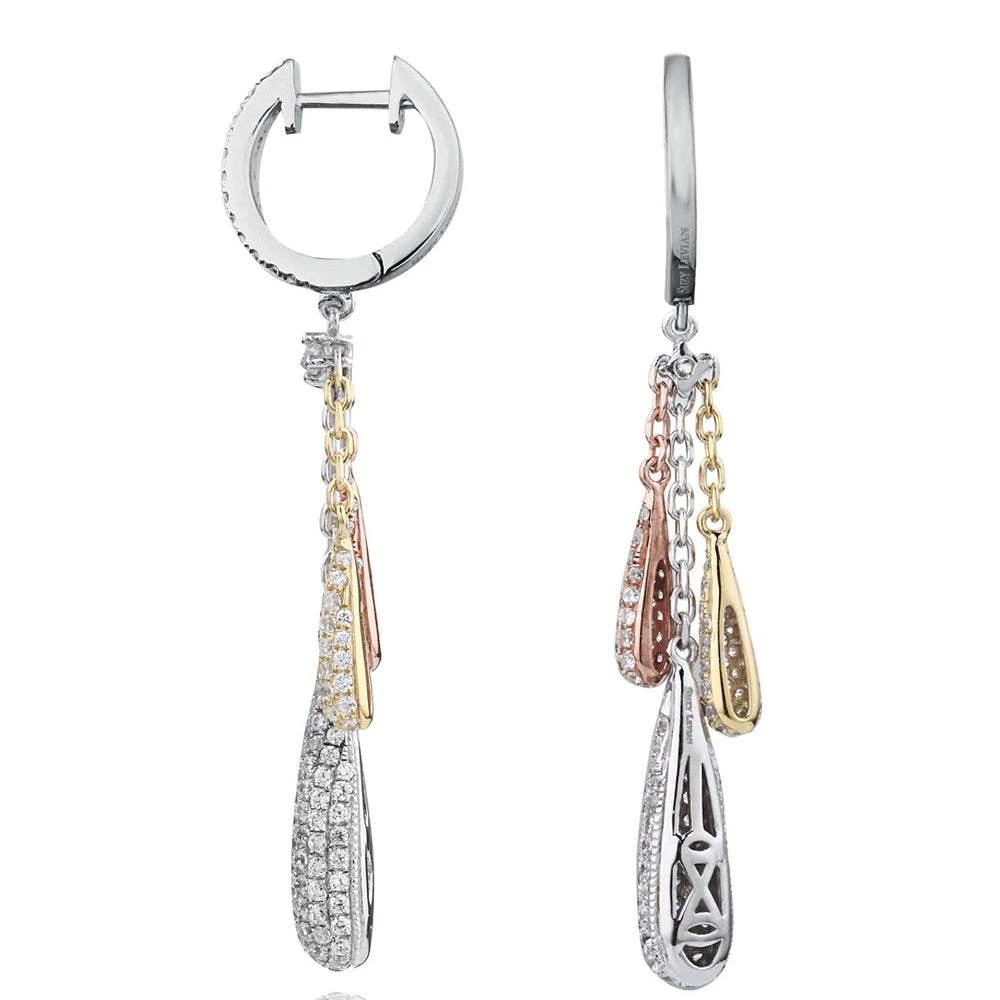 商品Suzy Levian|Pave Cubic Zirconia Tri Tone Sterling Silver Dangle Earrings,价格¥1585,第2张图片详细描述