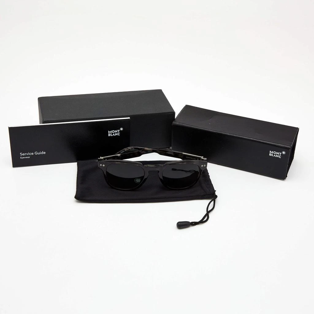商品[二手商品] MontBlanc|Montblanc Brown Tortoiseshell/ Smoke Grey Polarized MB 693S Wayfarer Sunglasses,价格¥1219,第4张图片详细描述