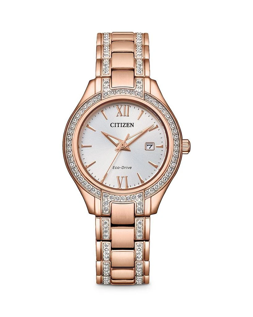 商品Citizen|Women's Crystal-Accent Stainless Steel Bracelet Watch, 30mm,价格¥2946,第1张图片