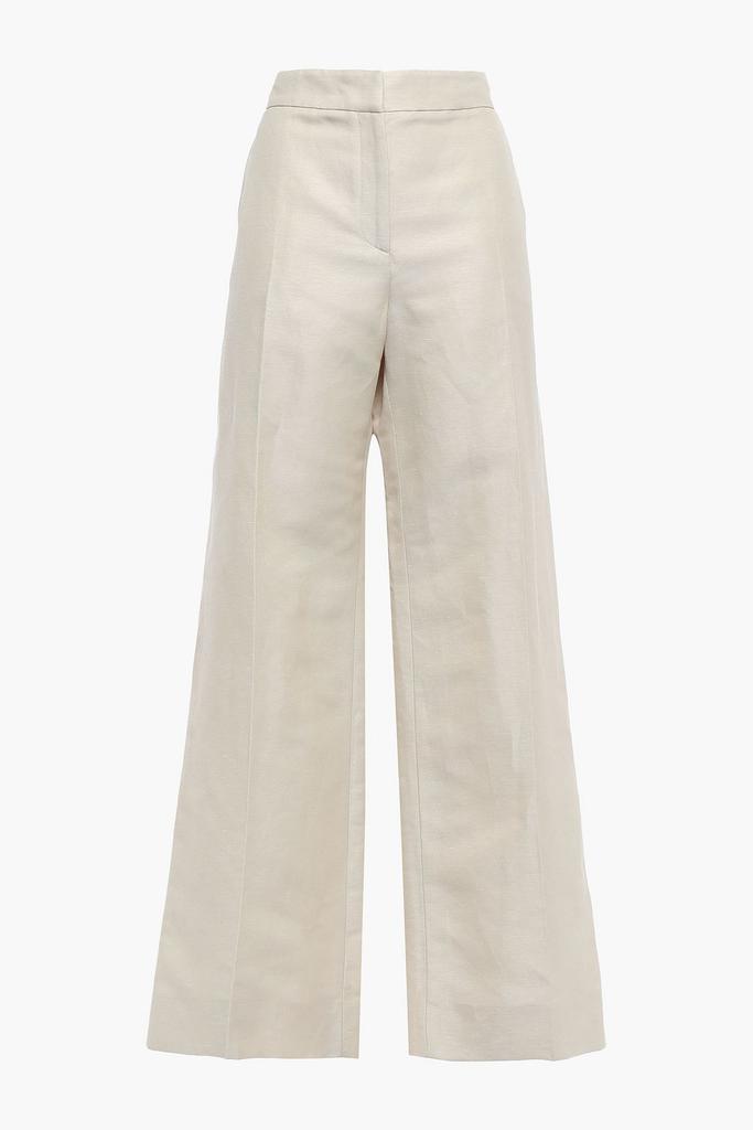Linen-blend twill wide-leg pants商品第1张图片规格展示