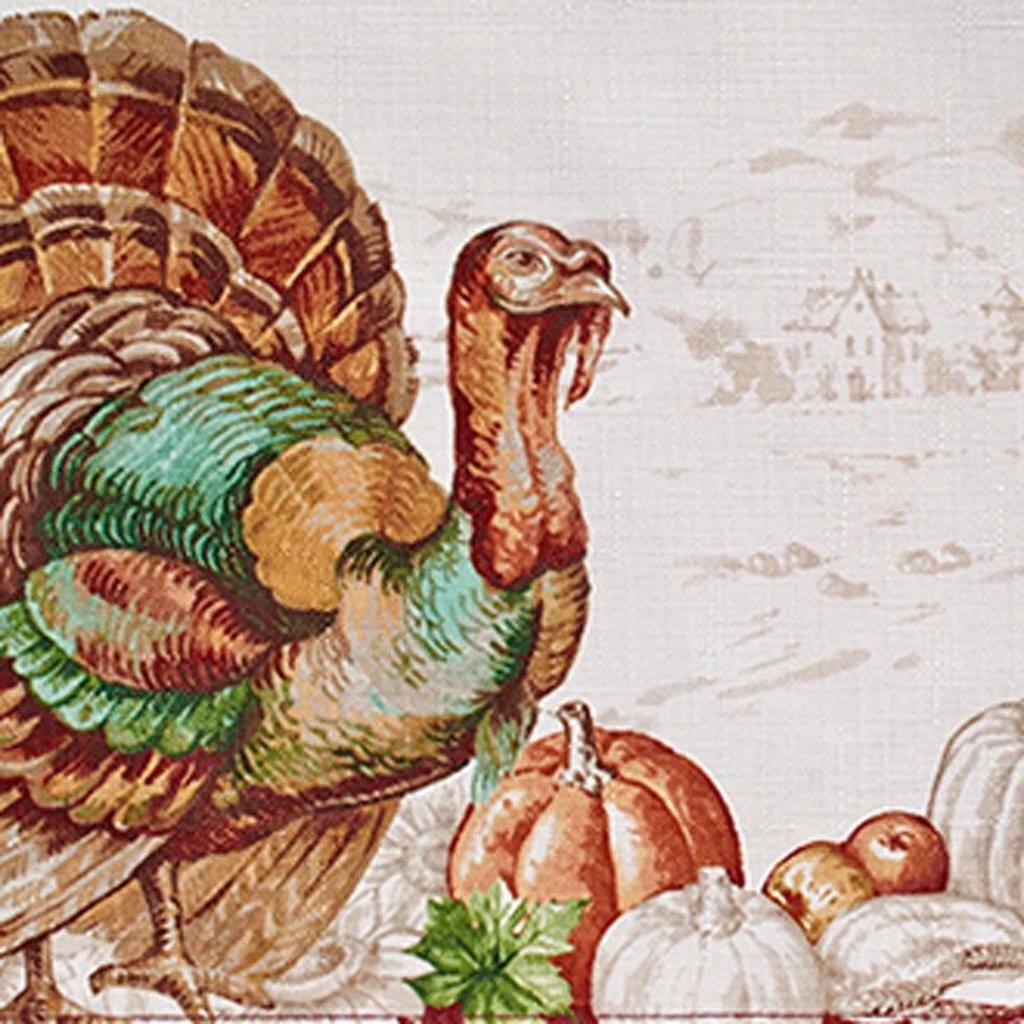 商品Elrene Home Fashions|Holiday Turkey Bordered Fall Placemat, Set of 4,价格¥228,第3张图片详细描述