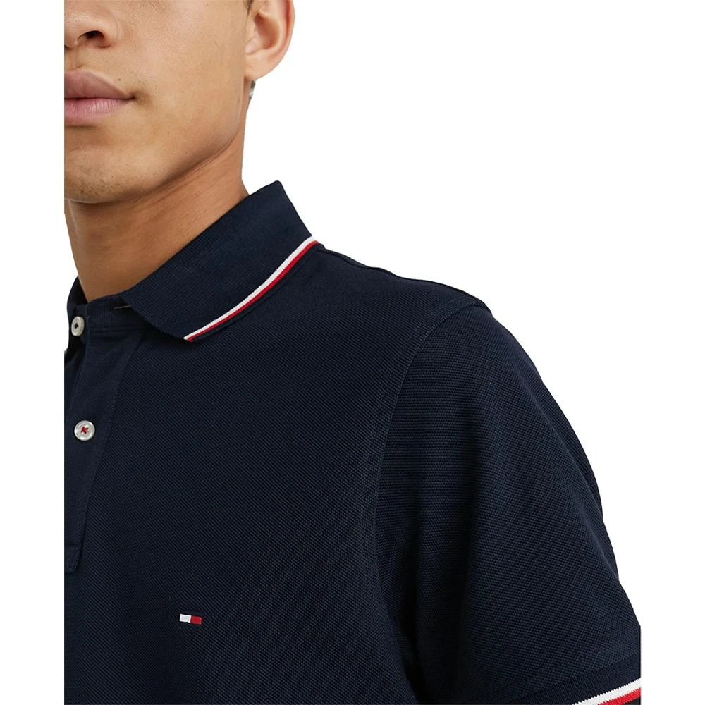 商品Tommy Hilfiger|Men's Tipped Slim Fit Short Sleeve Polo Shirt,价格¥352,第3张图片详细描述