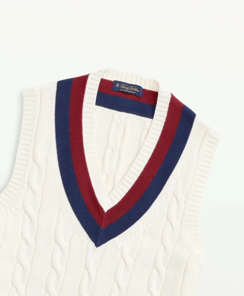 商品Brooks Brothers|Vintage-Inspired Tennis V-Neck Vest in Supima® Cotton,价格¥1064,第2张图片详细描述