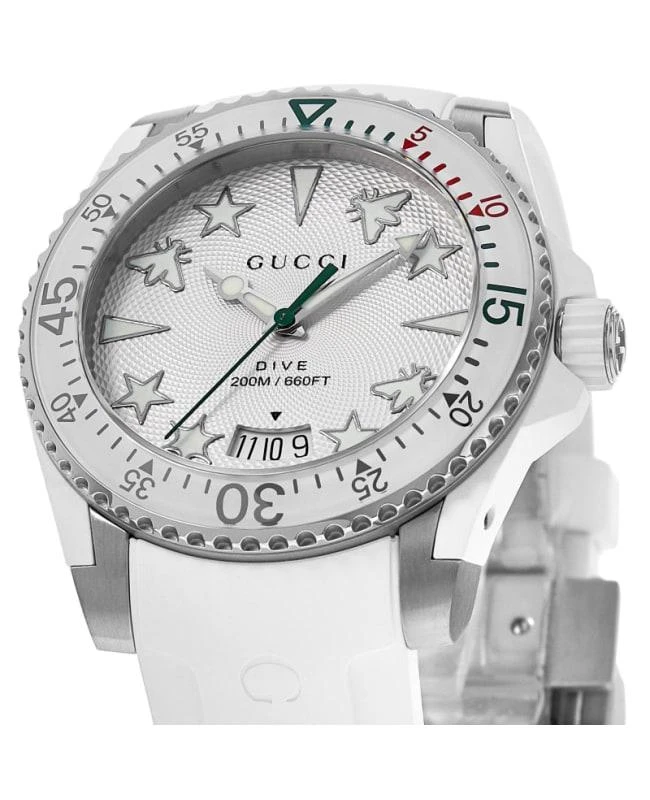 商品Gucci|Gucci Dive Silver Dial Rubber Strap Men's Watch YA136337,价格¥7918,第3张图片详细描述