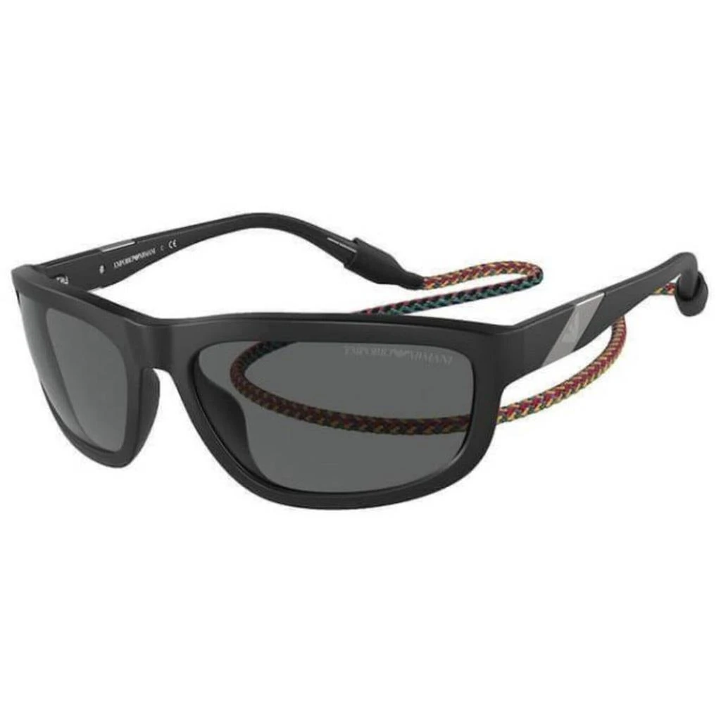 商品Emporio Armani|Emporio Armani Men's Sunglasses - Black Plastic Wrap Frame Grey Lens | 4183U 500187,价格¥811,第1张图片