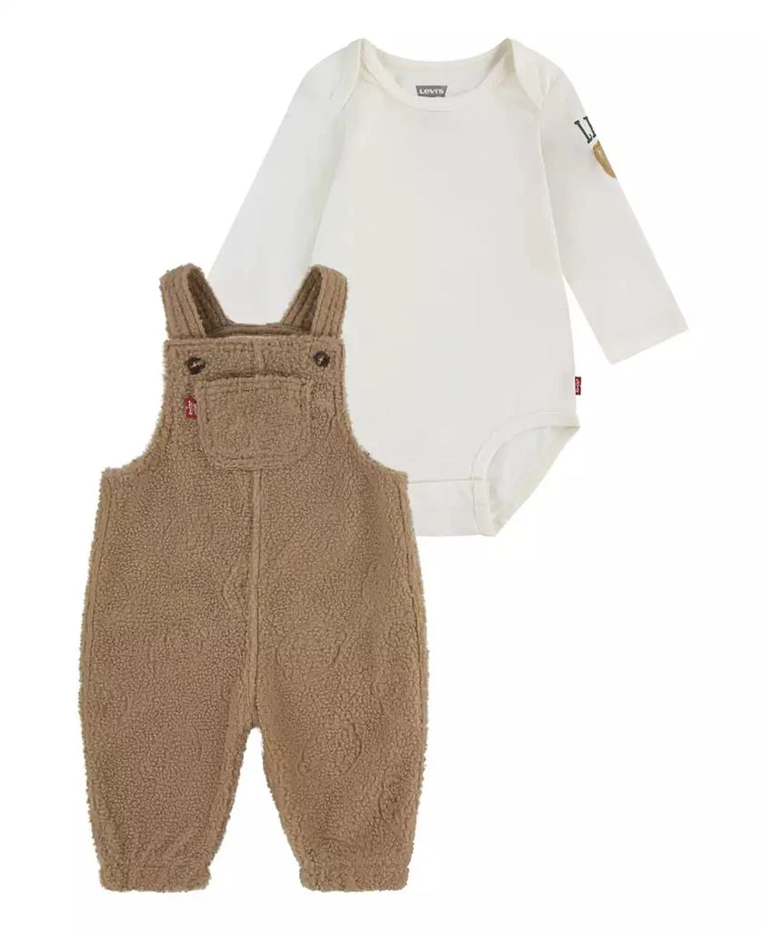 商品Levi's|Baby Boys Deboss Overall and Bodysuit, 2-Piece Set,价格¥218,第1张图片