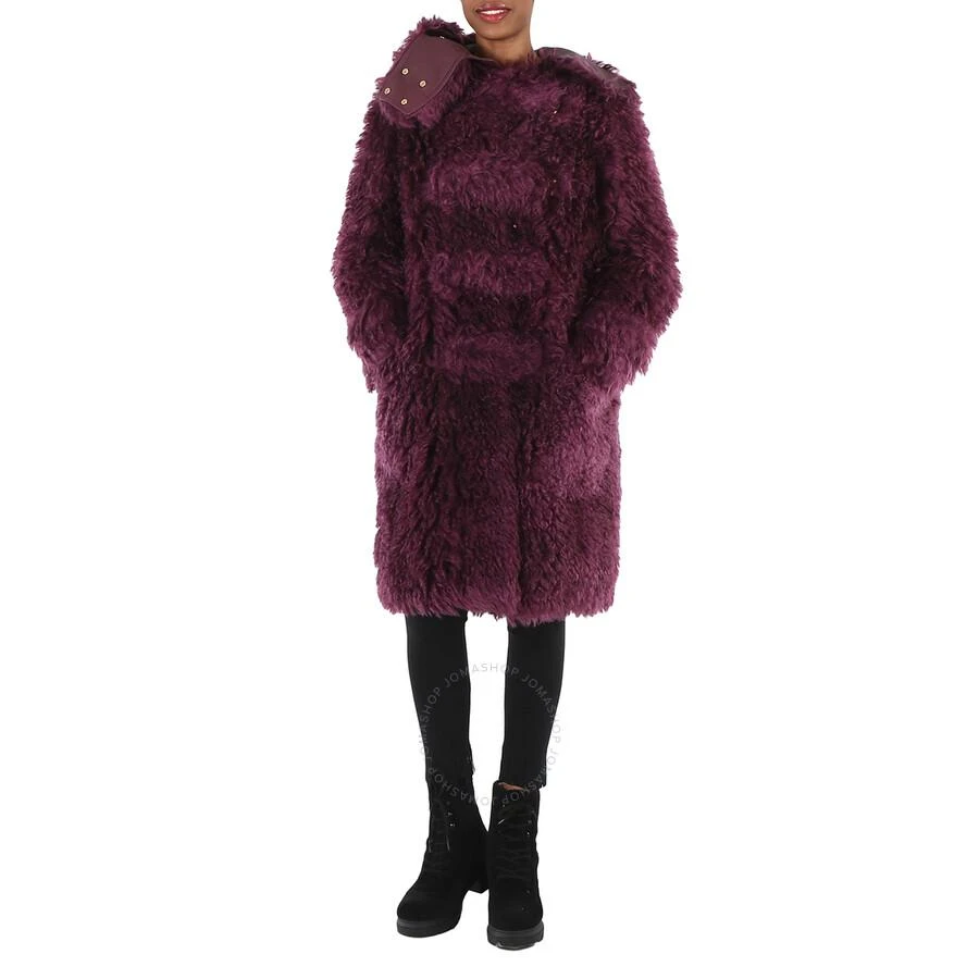 商品Burberry|Ladies Deep Maroon Montgomery Faux Fur Ear Applique Tailored Coat,价格¥9359,第1张图片