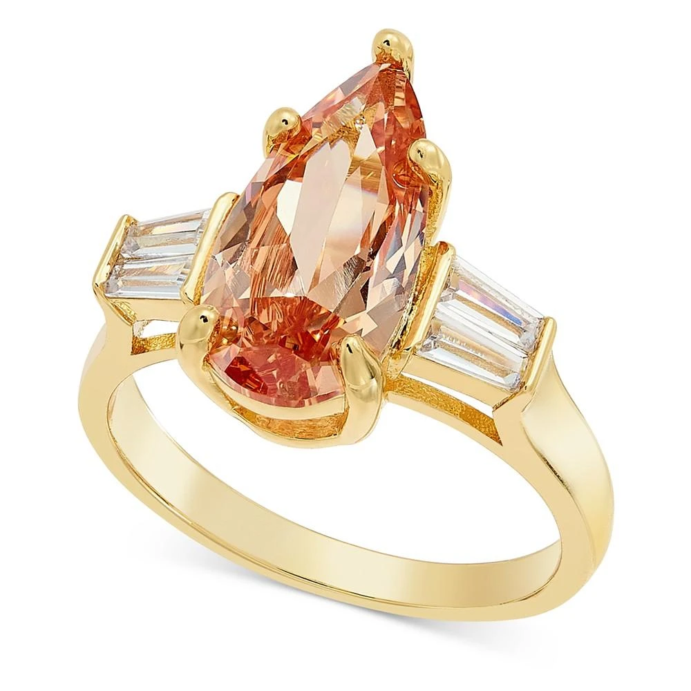 商品Charter Club|Gold-Tone Baguette & Pear-Shape Cubic Zirconia Ring, Created for Macy's,价格¥45,第1张图片