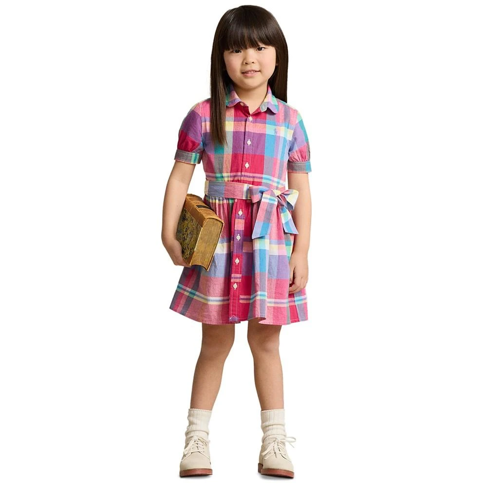 商品Ralph Lauren|Toddler and Little Girls Cotton Madras Shirtdress,价格¥342,第4张图片详细描述