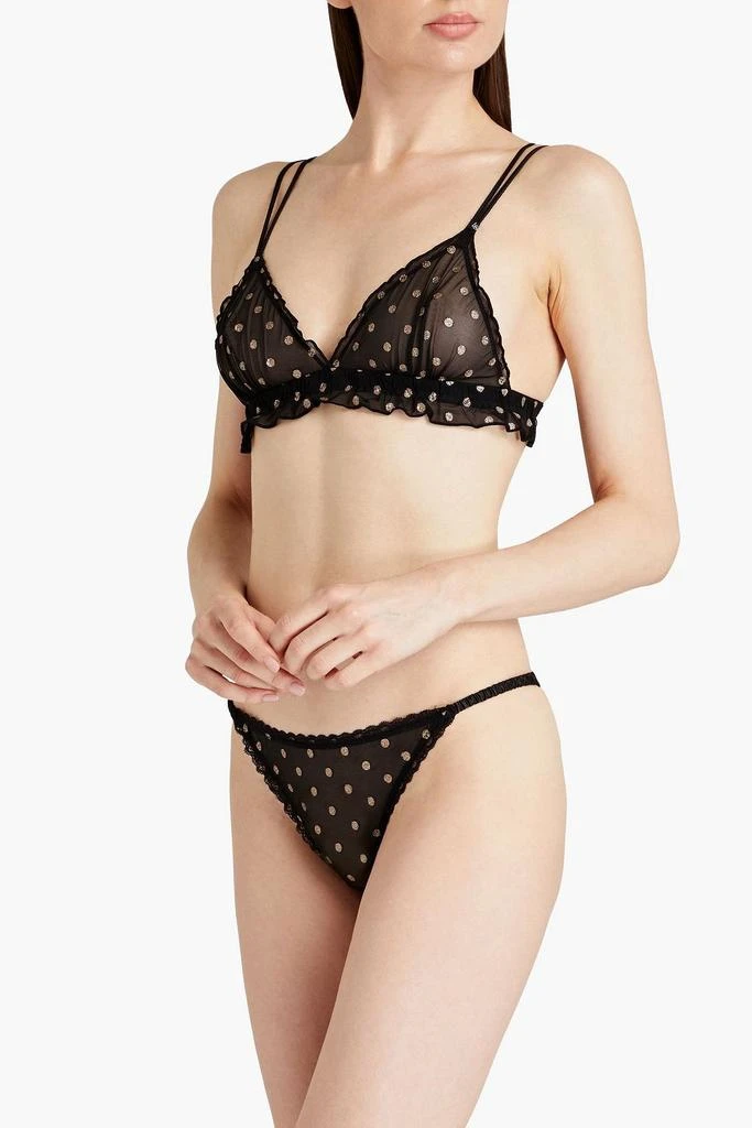 商品LOVE STORIES|Glittered polka-dot stretch-mesh triangle bra,价格¥96,第2张图片详细描述