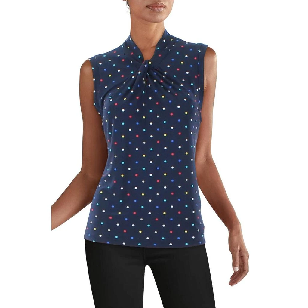 商品Tommy Hilfiger|Tommy Hilfiger Womens Polka Dot Twist Front Blouse,价格¥116,第1张图片