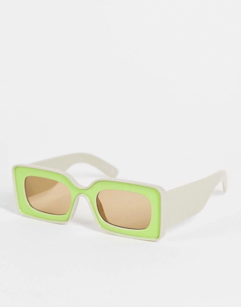 商品ASOS|ASOS DESIGN frame chunky square sunglasses with colour block bevel  - MULTI,价格¥56,第1张图片