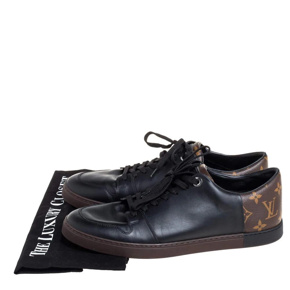 Louis Vuitton Brown Monogram Canvas and Black Leather Low Top Sneakers Size 42 商品