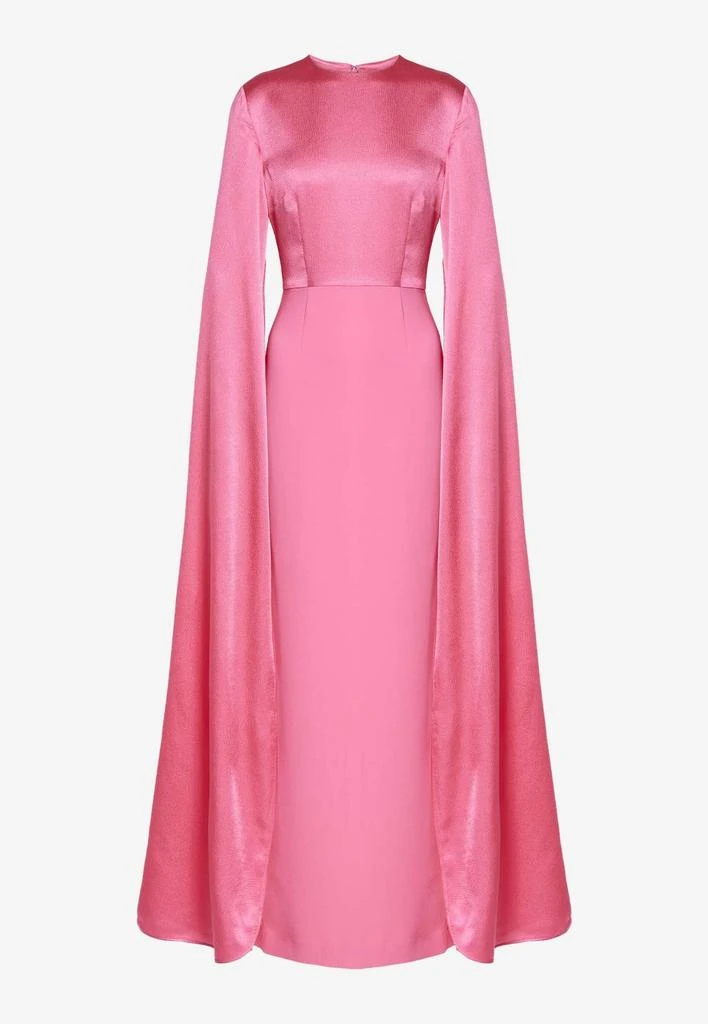 商品SOLACE LONDON|The Adley Crepe Cape Gown,价格¥6142,第3张图片详细描述