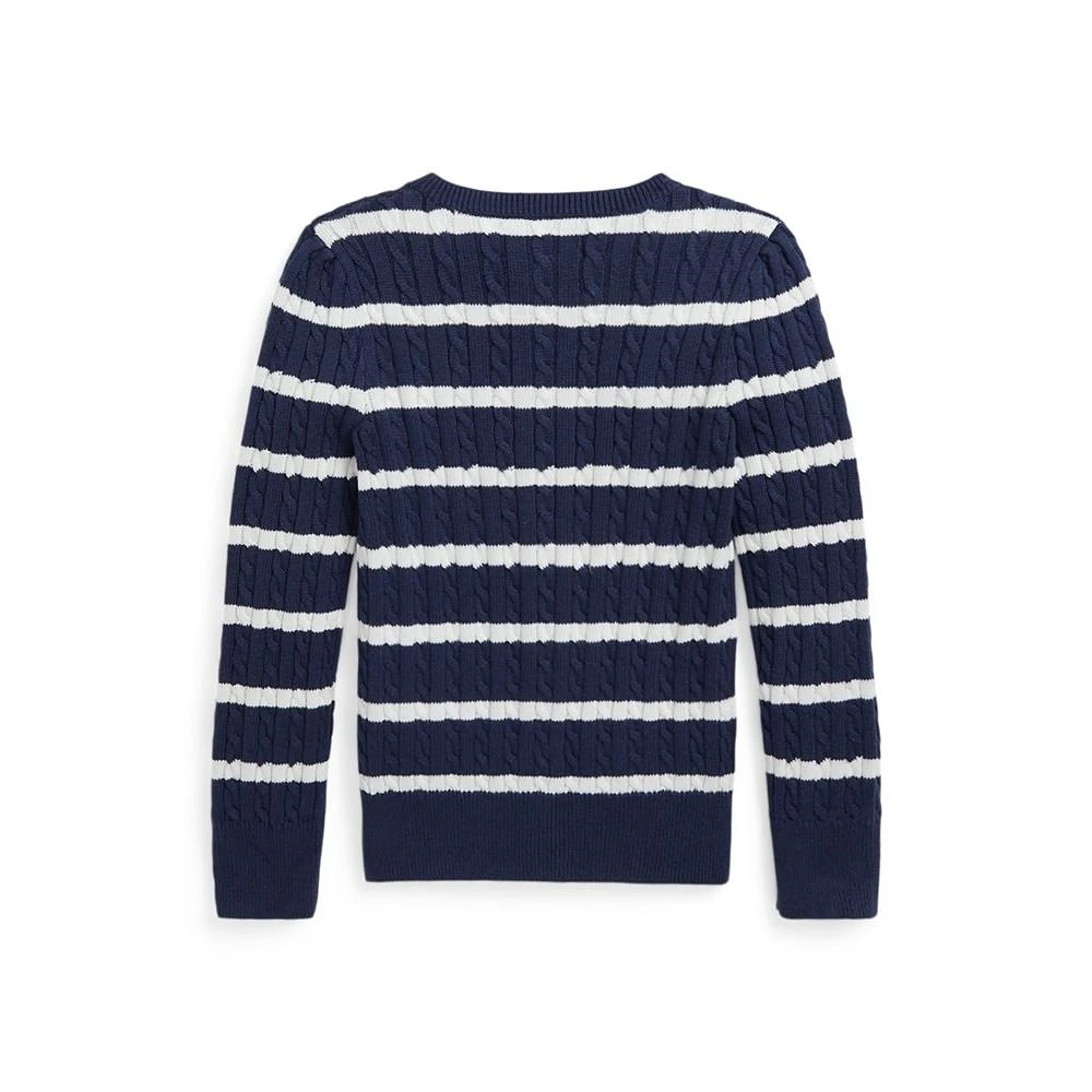 （实际颜色：黑色 尺码 XS ）Toddler and Little Girls Striped Mini-Cable Cotton Cardigan Sweater 商品