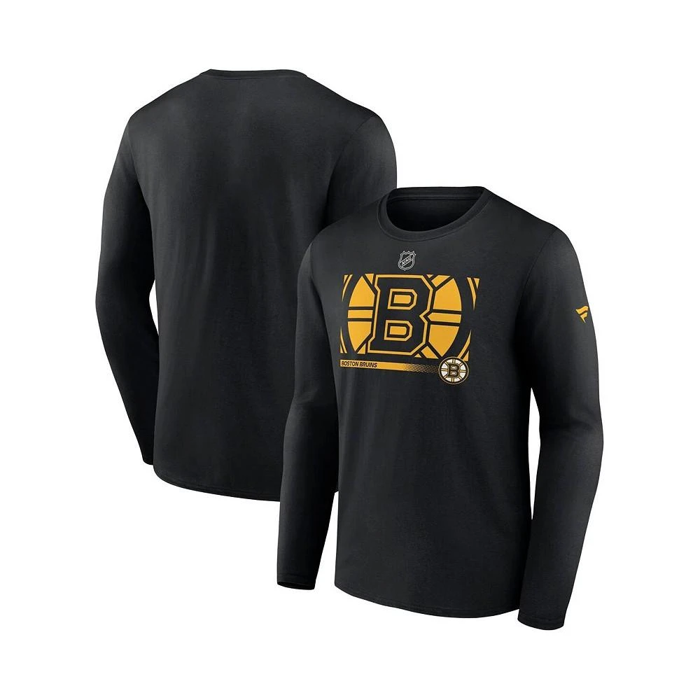 商品Fanatics|Men's Branded Black Boston Bruins Authentic Pro Core Collection Secondary Long Sleeve T-Shirt,价格¥262,第4张图片详细描述