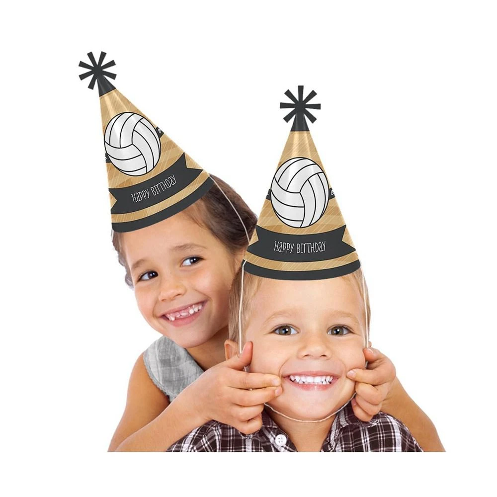 商品Big Dot of Happiness|Bump, Set, Spike - Volleyball - Cone Happy Birthday Party Hats - Set of 8,价格¥115,第3张图片详细描述