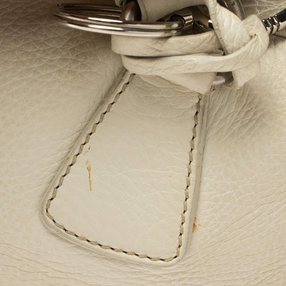 Prada White Vitello Daino Leather Balletto Bag商品第6张图片规格展示