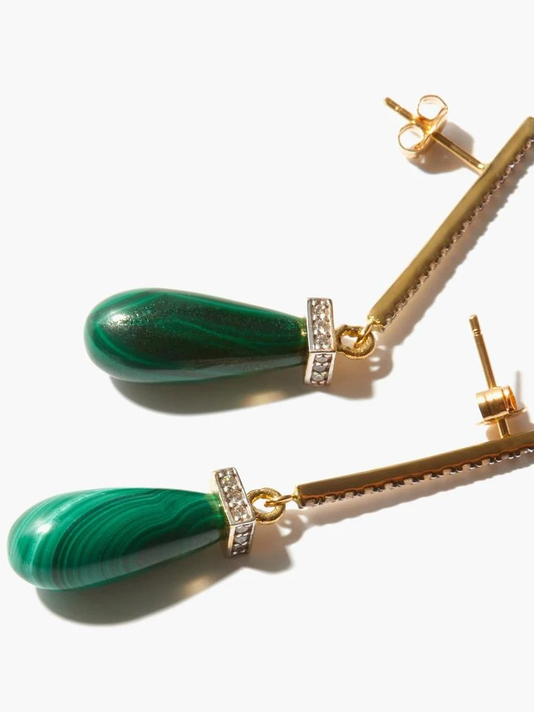 商品MATEO|La Barre diamond, malachite & 14kt gold earrings,价格¥17200,第3张图片详细描述